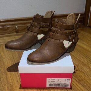JustFab Brown Ankle Boots